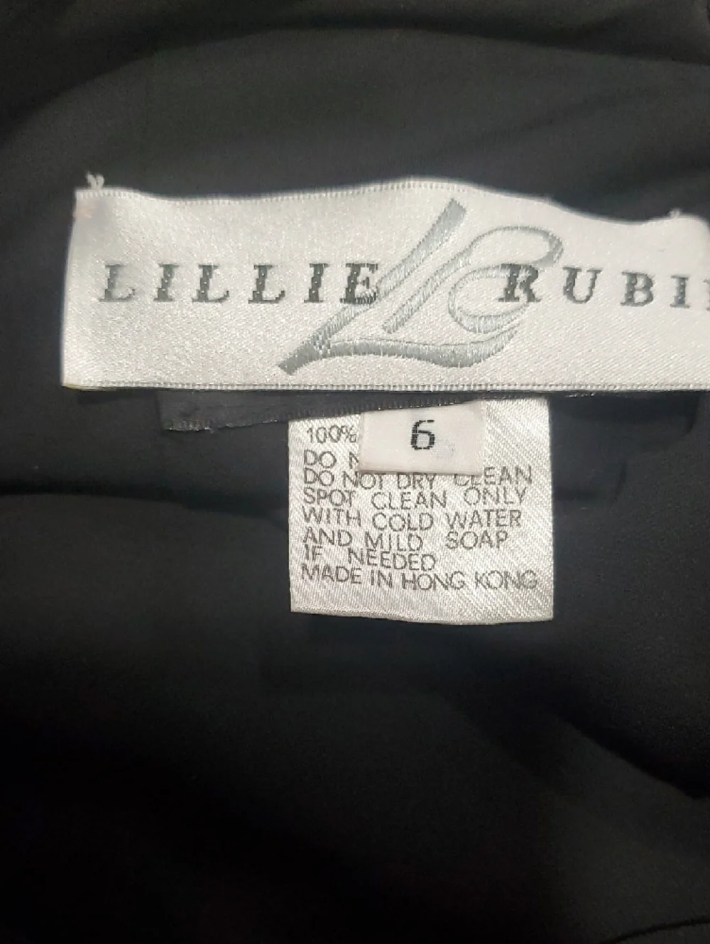 Lillie Rubin Black Long-Sleeve V-Neck Beaded Cocktail Dress - Picture 7 of 11